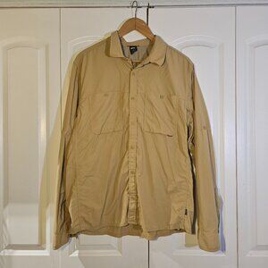 REI Men’s Shirt XL TALL Tan Long Sleeve Button Vented Hiking Camping Fishing